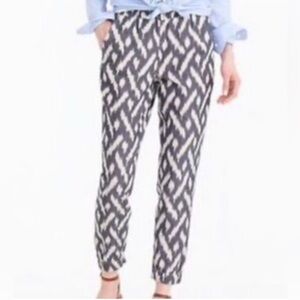 J. Crew Women’s Black and White Boho Patterned Jogger Pants